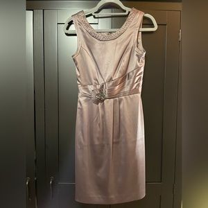 Like new RW & Co charcoal, satin dress, size 00
